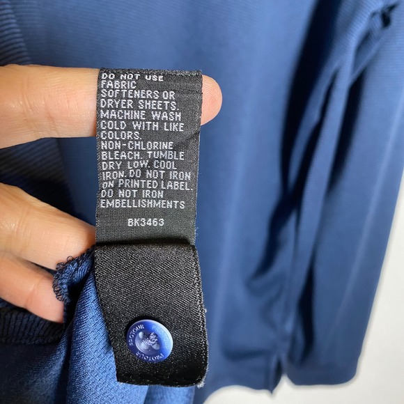 PRO‎ TOUR XLT Mens Long Sleeve Golf Polo Shirt Coolplay Fabric Navy Blue Tall - Picture 9 of 9